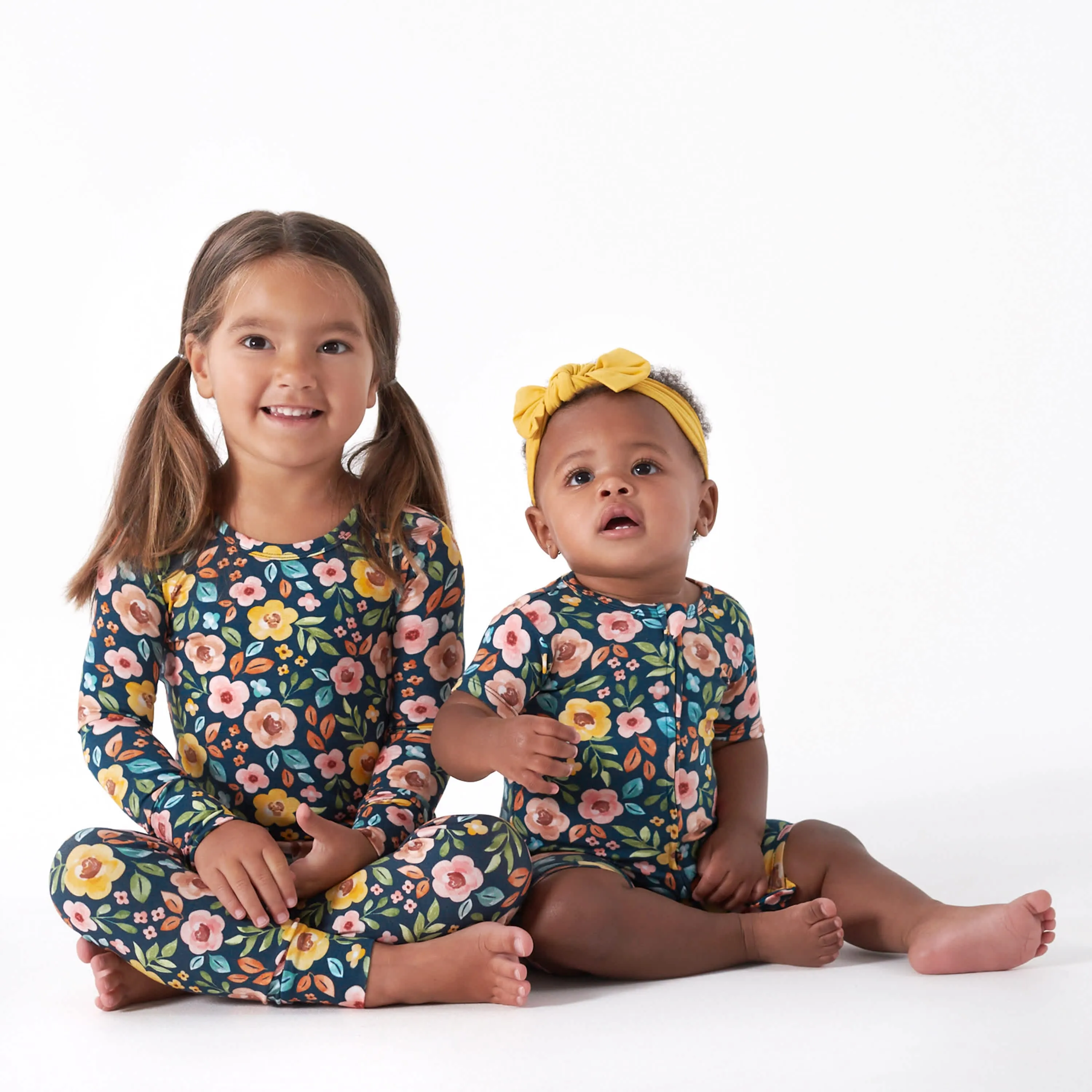 2-Piece Infant & Toddler Girls Midnight Floral Buttery Soft Viscose Made from Eucalyptus Snug Fit Pajamas Gerber Childrenswea
