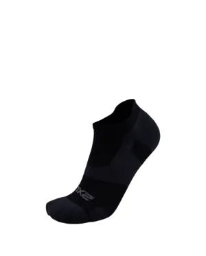2XU Vectr Light Cushion No Show Unisex Compression Socks (Black/Titanium)