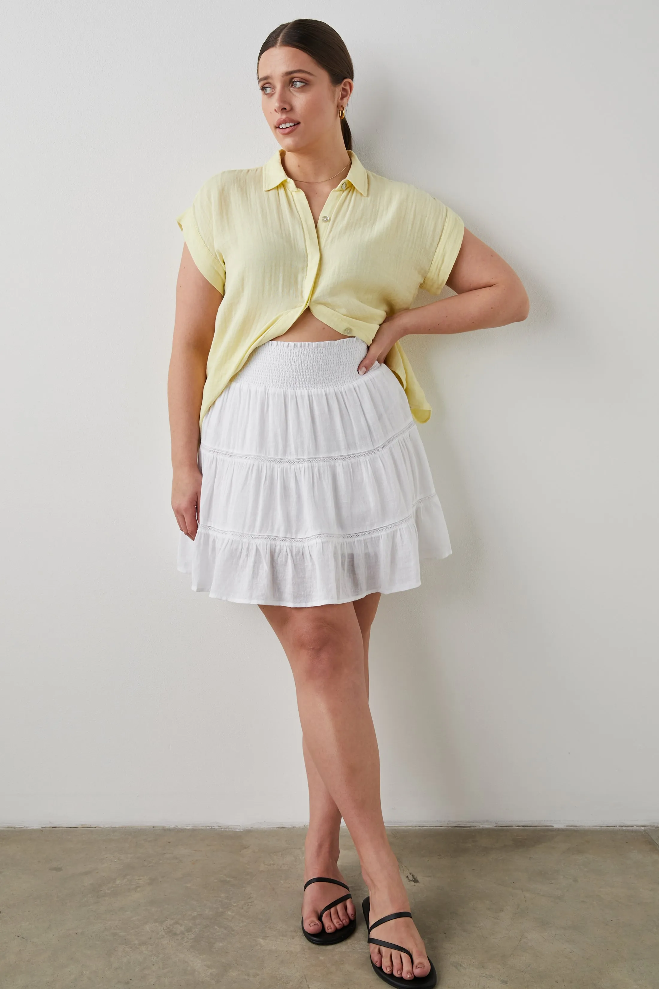ADDISON SKIRT - WHITE LACE DETAIL Rails