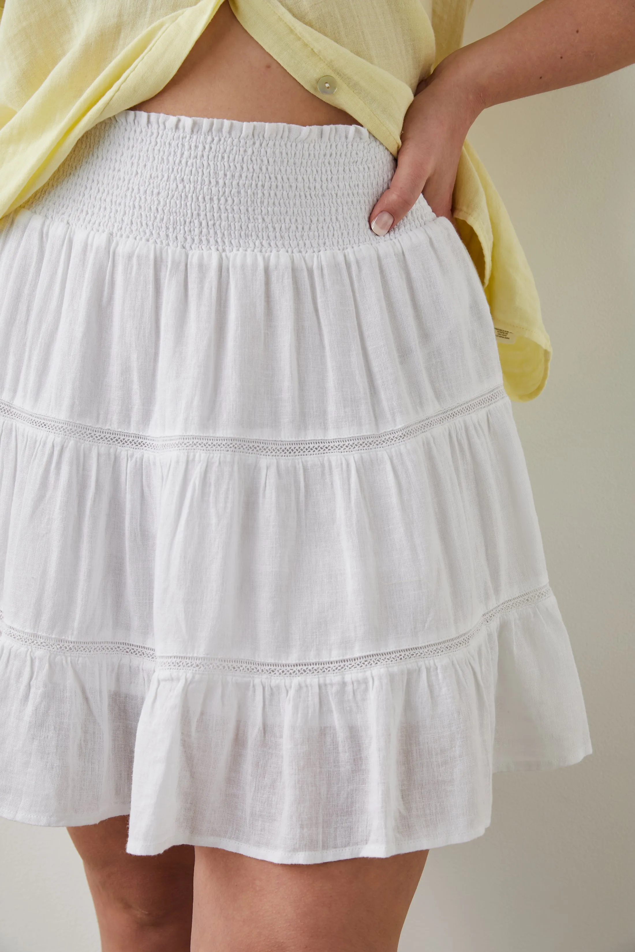 ADDISON SKIRT - WHITE LACE DETAIL Rails