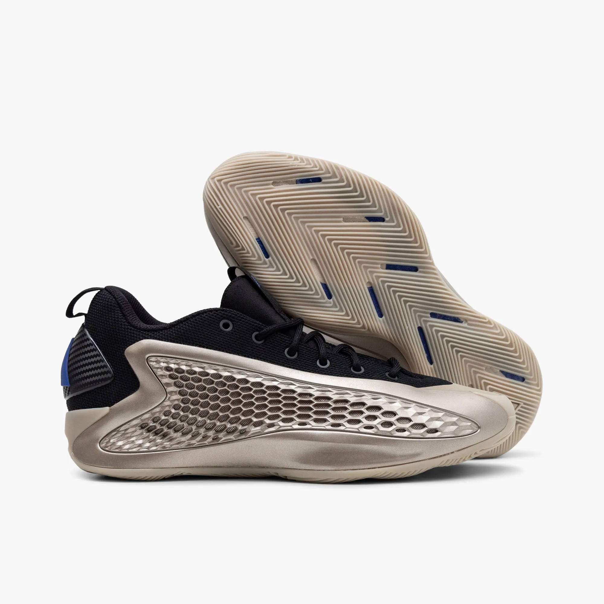 adidas Anthony Edwards 1 Low Champagne Metallic / Core Black - Lucid Blue