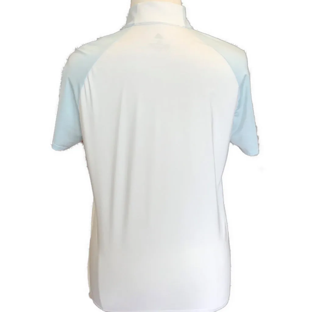Adidas Women's Blue & White Color Block 1/4 Zip Short Sleeve Golf Polo Size XL MSP$60