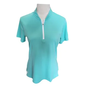 Adidas Women's Mint Short Sleeve Textured Golf Polo Size M MSP$60