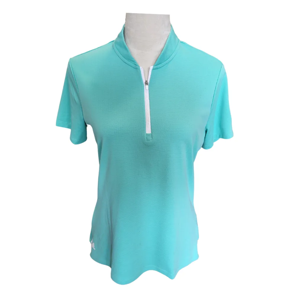 Adidas Women's Mint Short Sleeve Textured Golf Polo Size M MSP$60