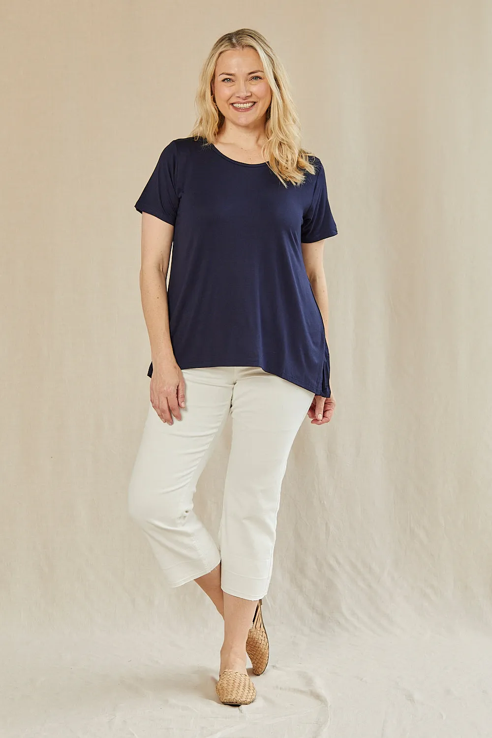 Adrift Denim Cropped Straight Leg Jeans in White Adrift