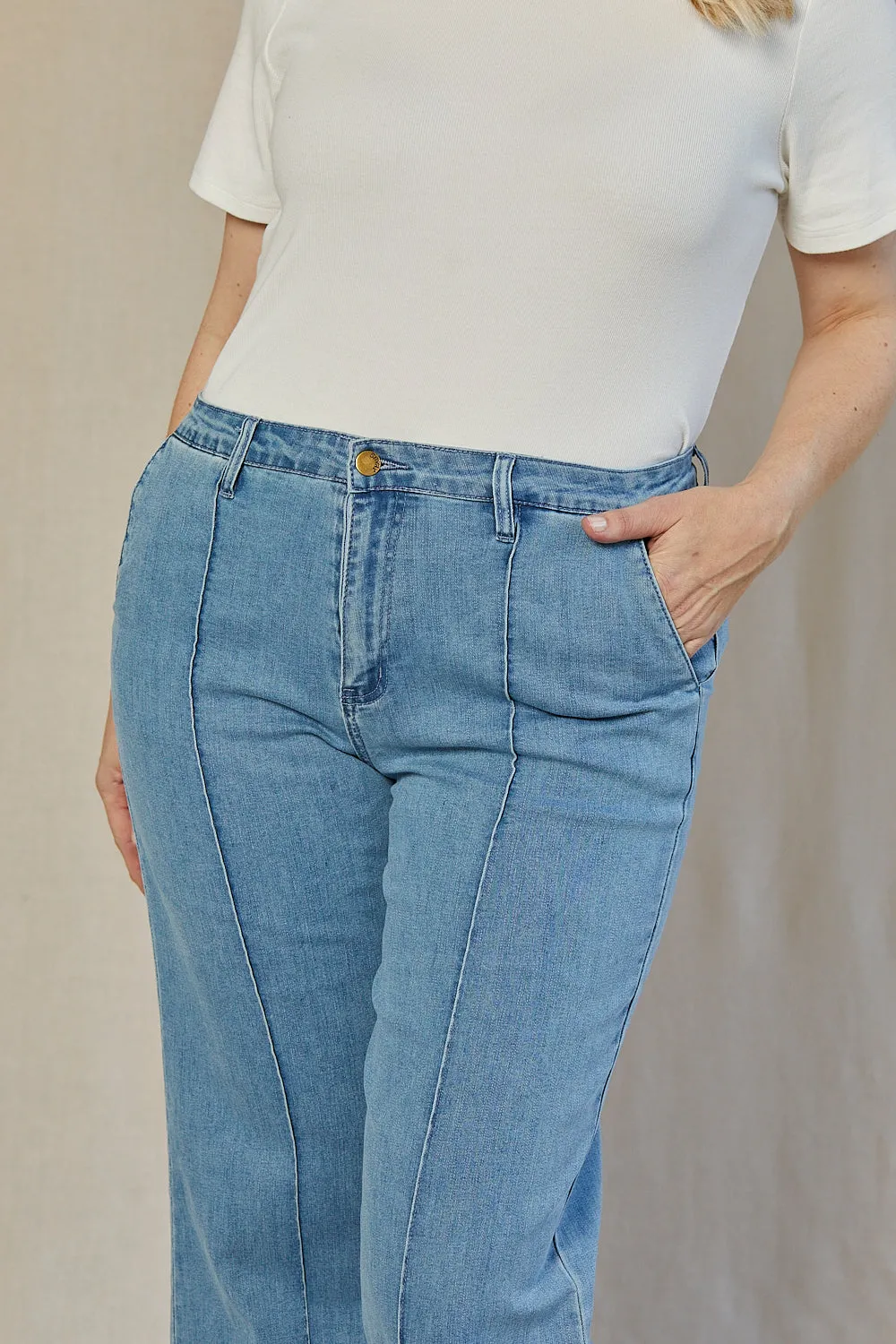 Adrift Denim Wide Leg Jeans in Light Wash Adrift