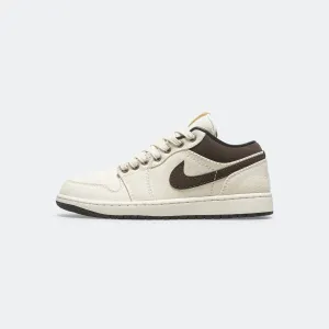 Air Jordan 1 Low Premium - Pale Ivory/Baroque Brown-Off Noir