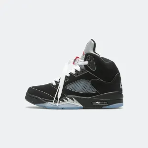Air Jordan 5 Retro - Black/White-Metallic Silver-Fire Red