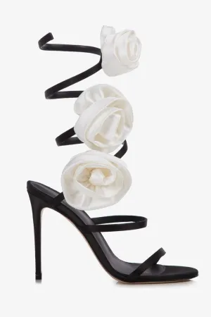 Alana Rose Twists Satin Sandals - Black Gloria Lanvin