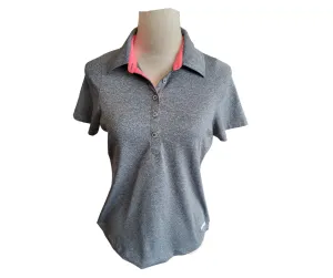 Annika by Cutter & Buck Gray Heather Polo with Hot Pink Accents Size M