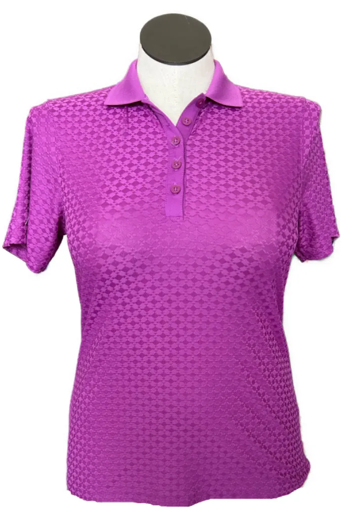 Antigua Purple Textured Women's Golf Polo Size L