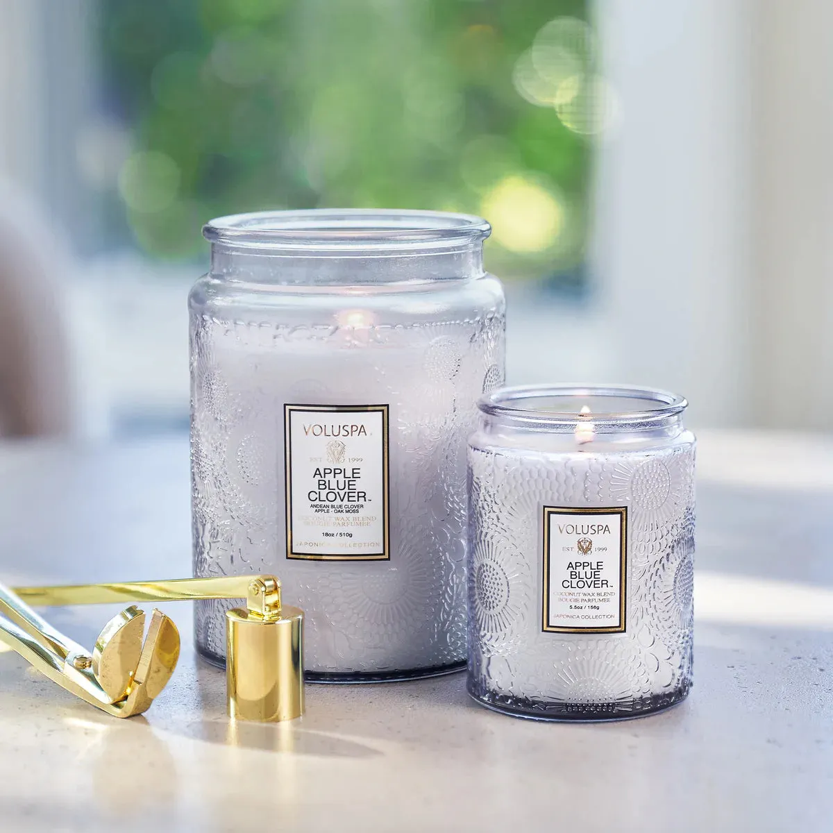 APPLE BLUE CLOVER LARGE JAR CANDLE