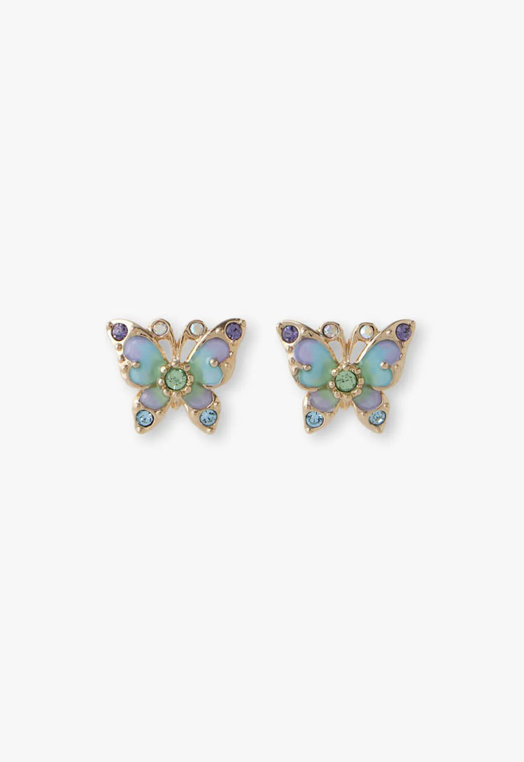 Aqua & Lavender Butterfly Earrings Annasui