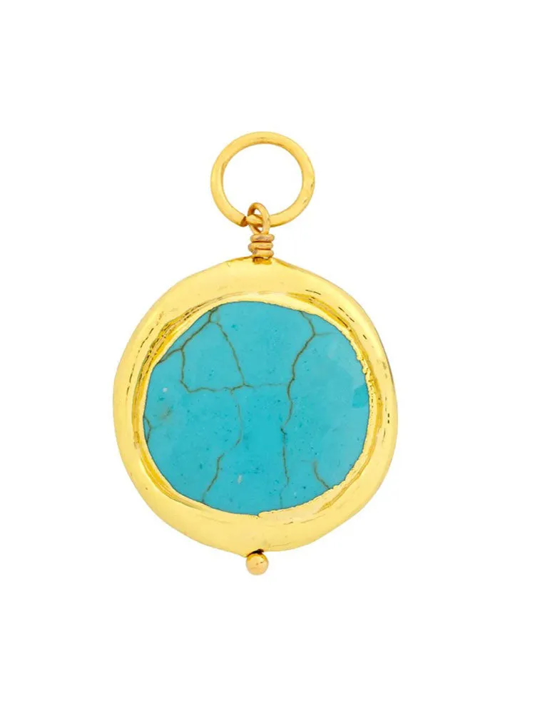 Ashiana Elise Turquoise Charm Necklace Gold