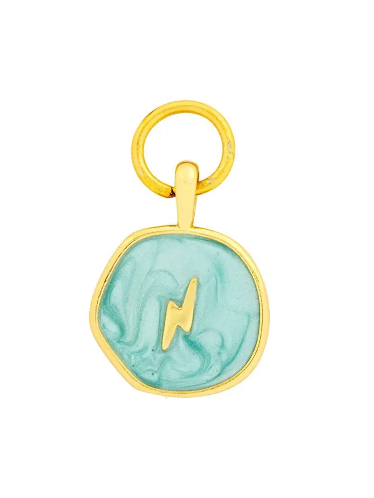 Ashiana Elise Turquoise Charm Necklace Gold