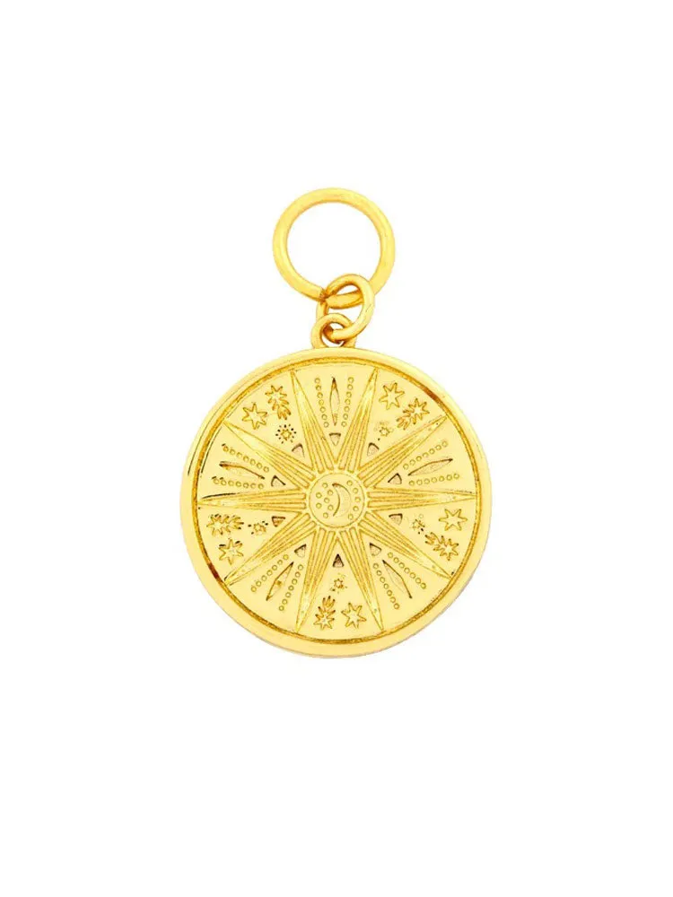 Ashiana Elise Turquoise Charm Necklace Gold