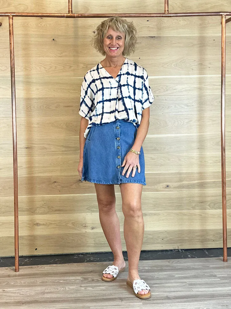 Atelier Rêve Irrisle Short Skirt Blue