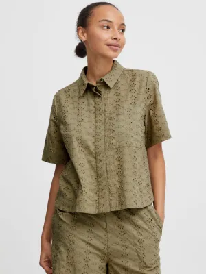 B Young ByFenni Cropped Blouse Aloe