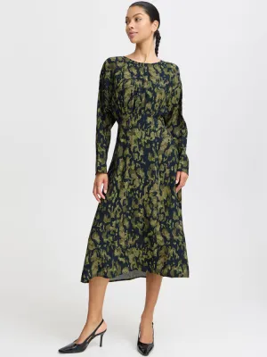 B Young ByHanva Dress Navy & Green