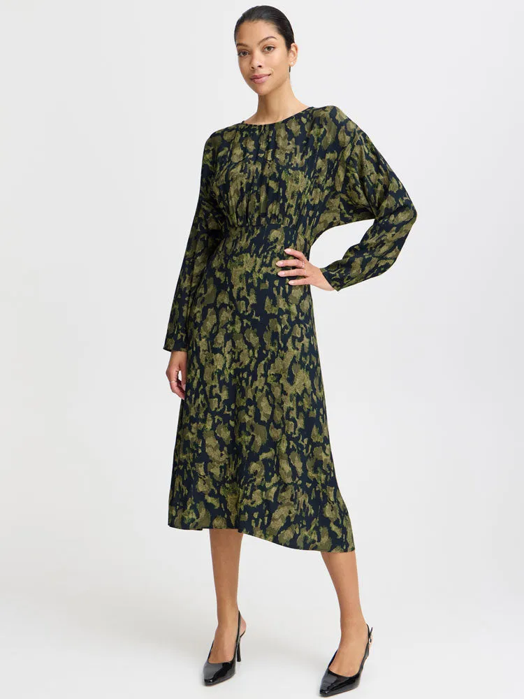 B Young ByHanva Dress Navy & Green