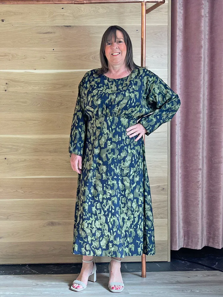 B Young ByHanva Dress Navy & Green