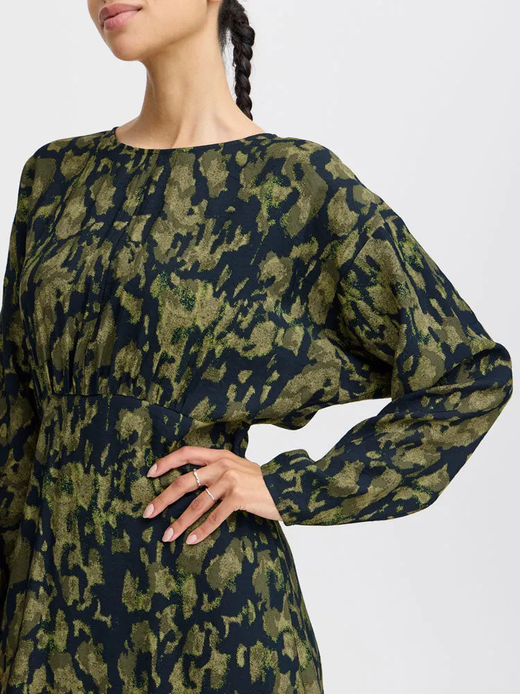 B Young ByHanva Dress Navy & Green