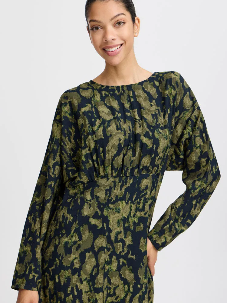 B Young ByHanva Dress Navy & Green