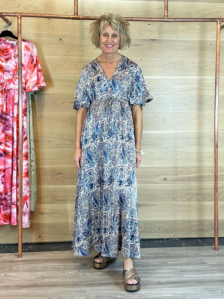 B Young ByHilly Dress Blue Paisley Mix