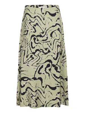 B Young ByIhamma Long Skirt Tea Abstract Animal
