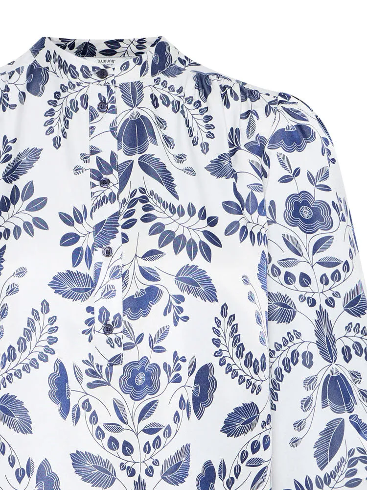 B Young ByIsolda Blouse Med Blue Flower