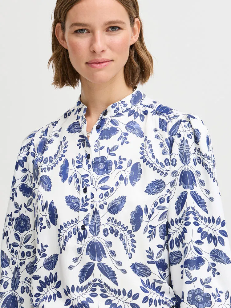 B Young ByIsolda Blouse Med Blue Flower
