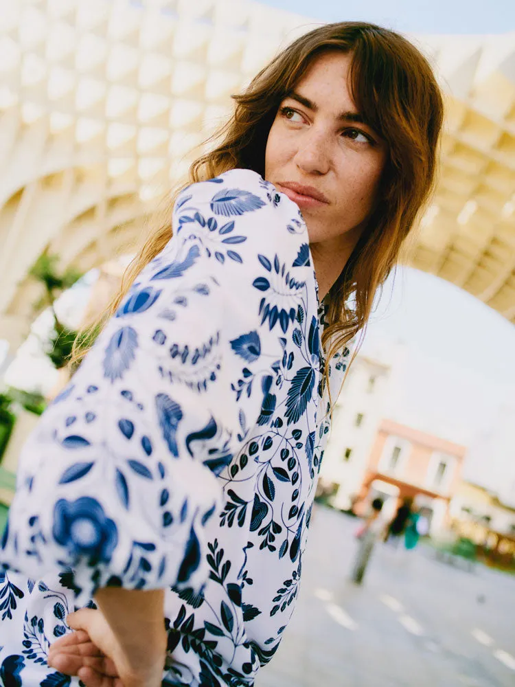 B Young ByIsolda Blouse Med Blue Flower