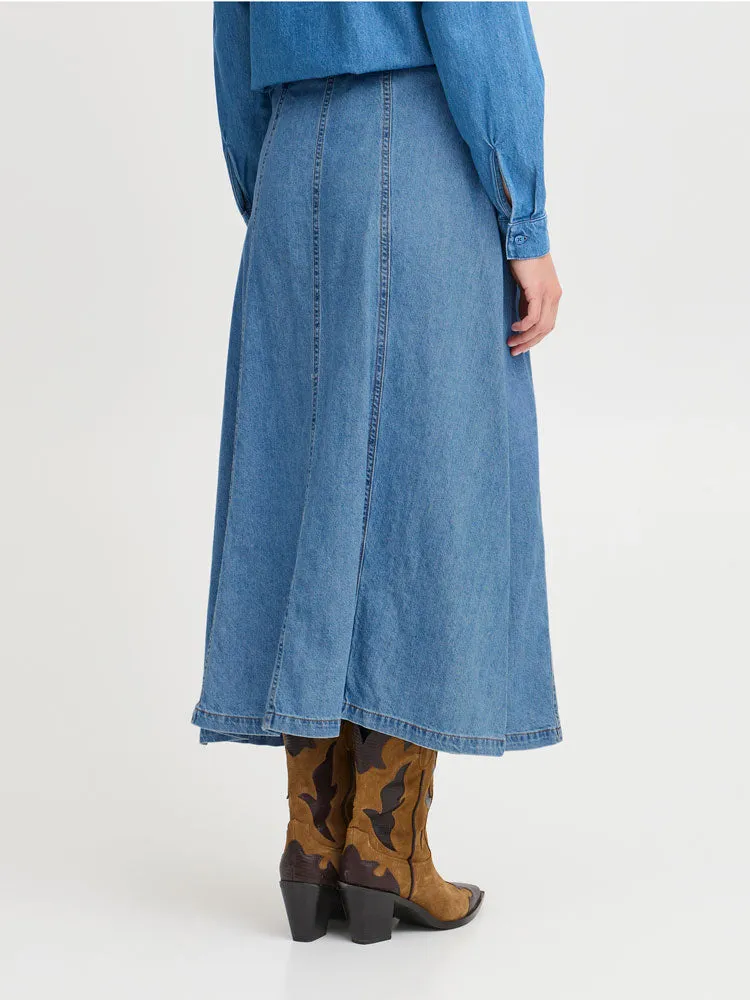B Young ByKapuca Skirt Mid Blue Denim
