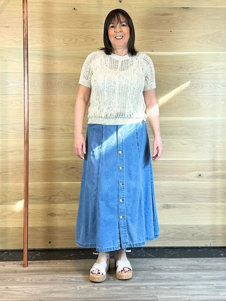B Young ByKapuca Skirt Mid Blue Denim