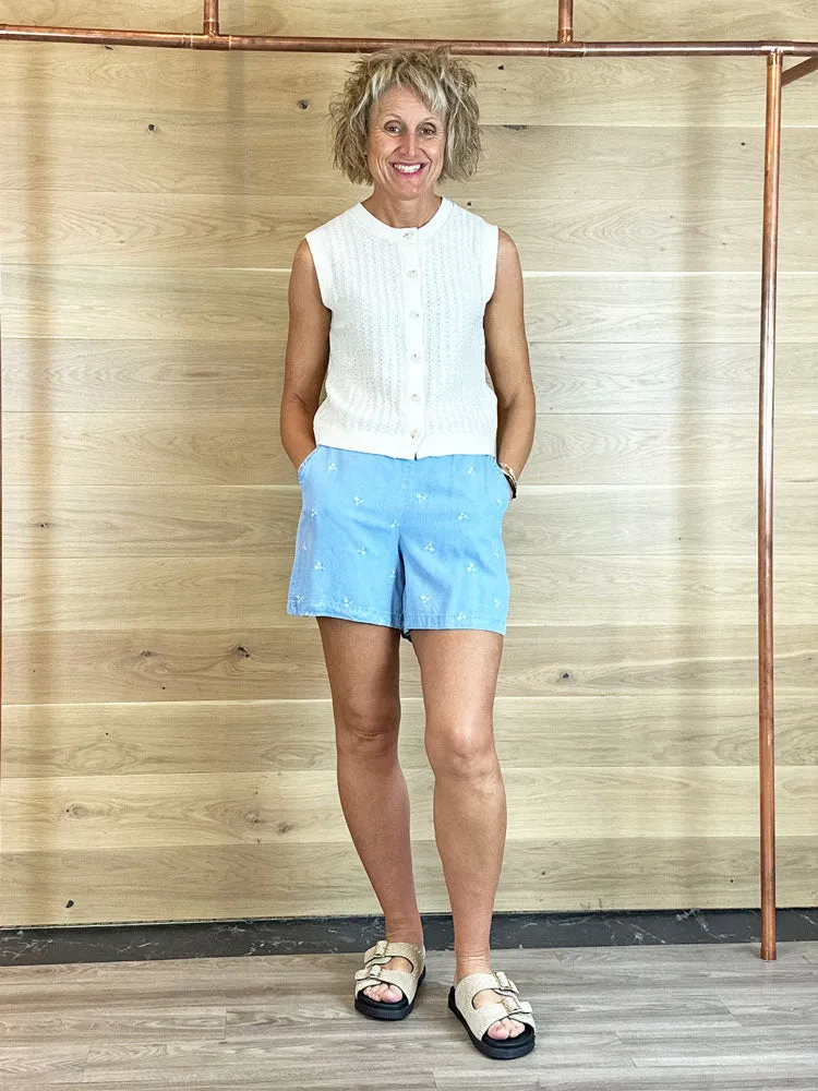 B Young ByKosmo Short Light Blue Denim