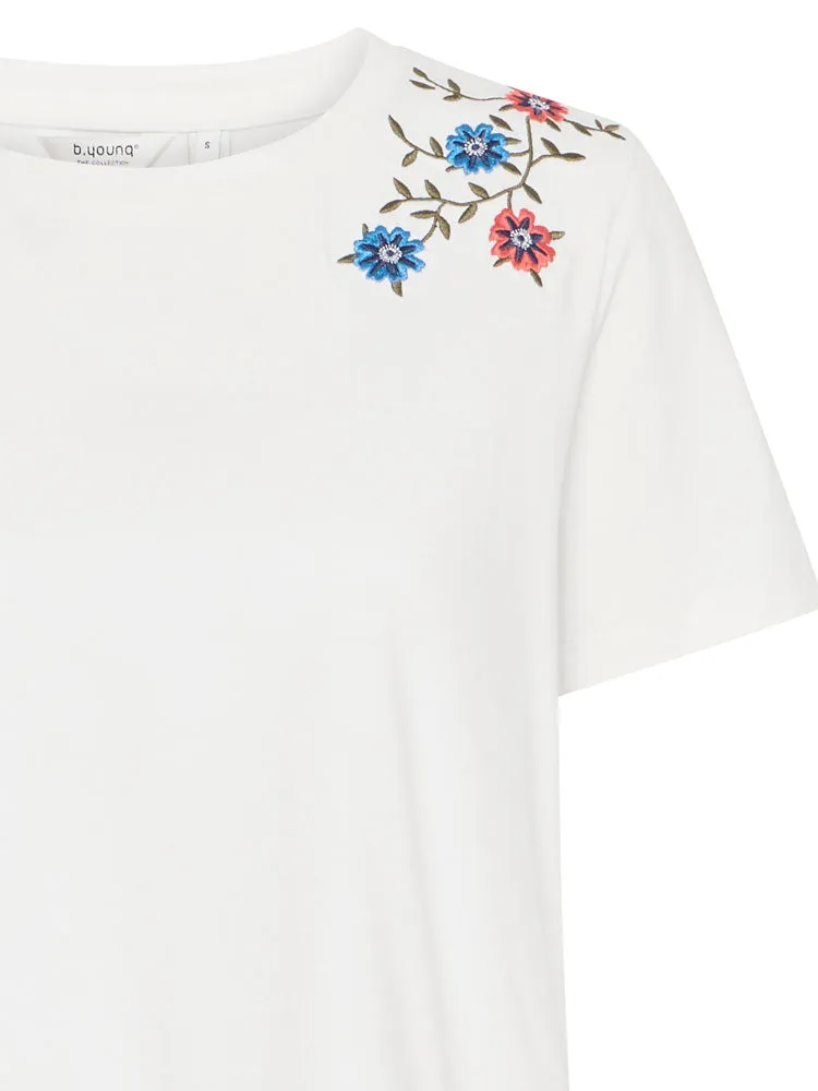 B Young ByPandinna Print T-Shirt Marshmallow