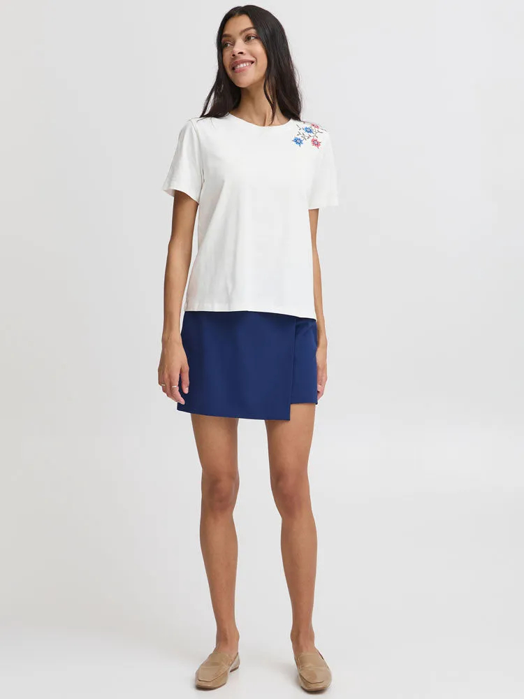 B Young ByPandinna Print T-Shirt Marshmallow