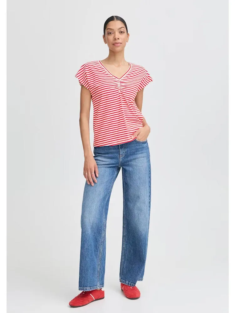 B Young ByPandinna V-Neck T-Shirt Flame