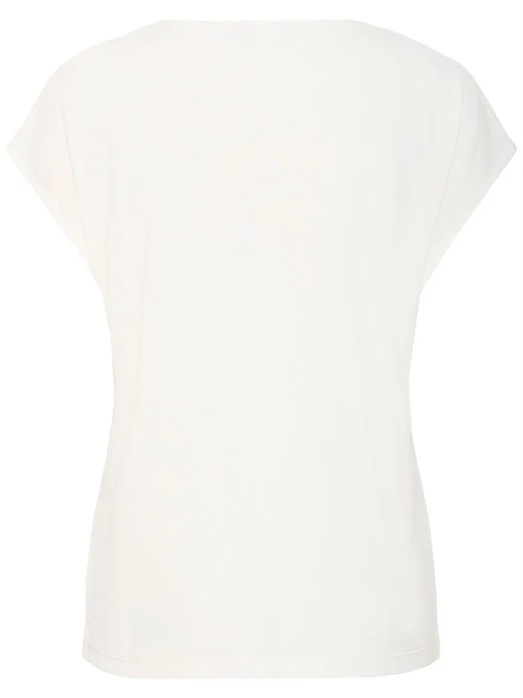 B Young ByPerl T-shirt with Neck Detail Marshmallow