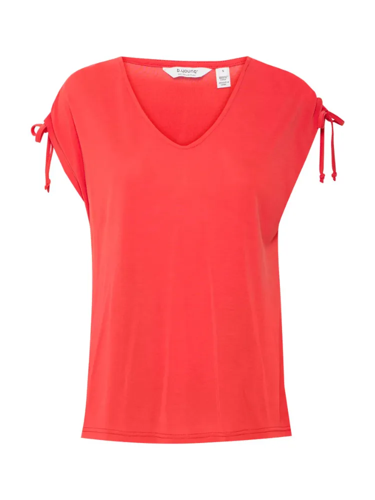 B Young ByPerl Tie T-Shirt Flame Scarlet