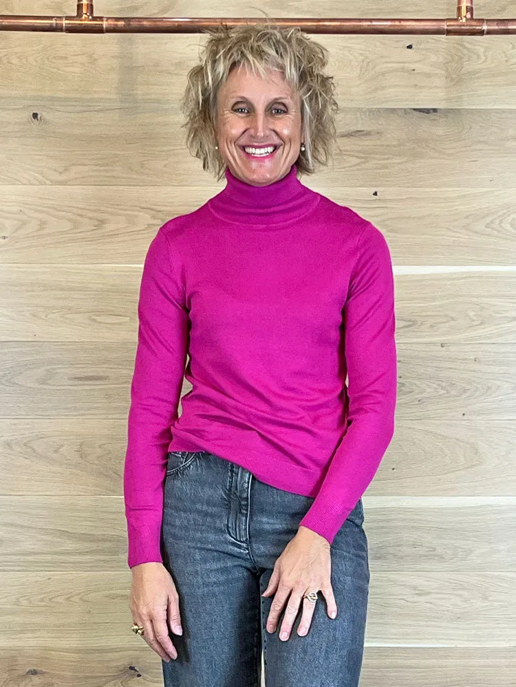 B Young ByPimba Rollneck Festival Fuchsia