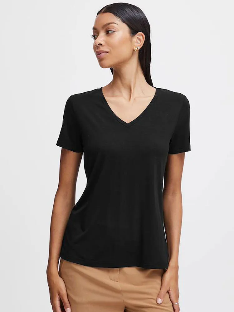 B Young ByRexima V-Neck T-Shirt Black