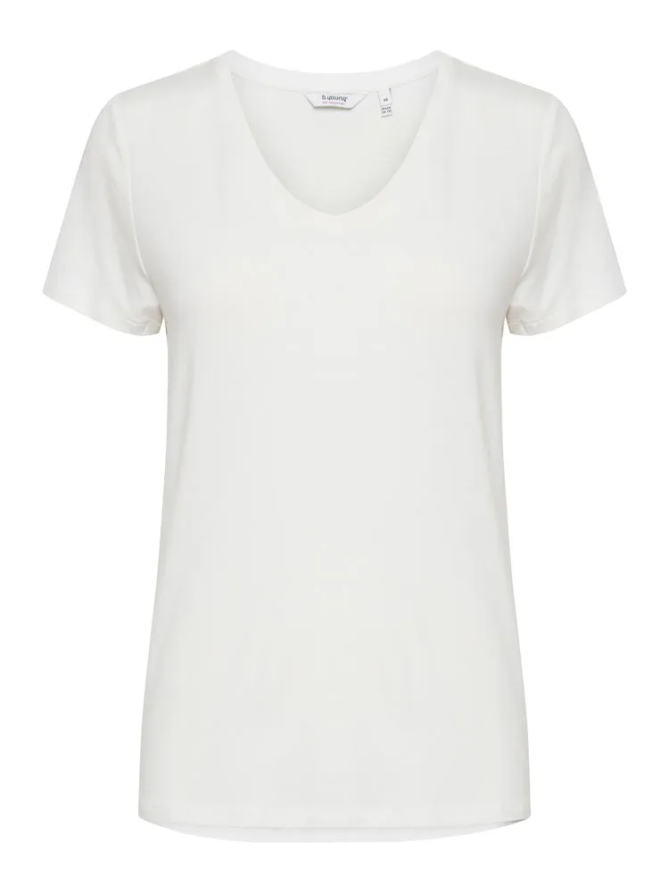 B Young ByRexima V-Neck T-Shirt Optical White