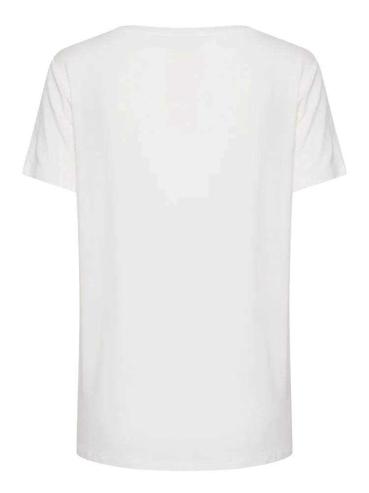 B Young ByRexima V-Neck T-Shirt Optical White