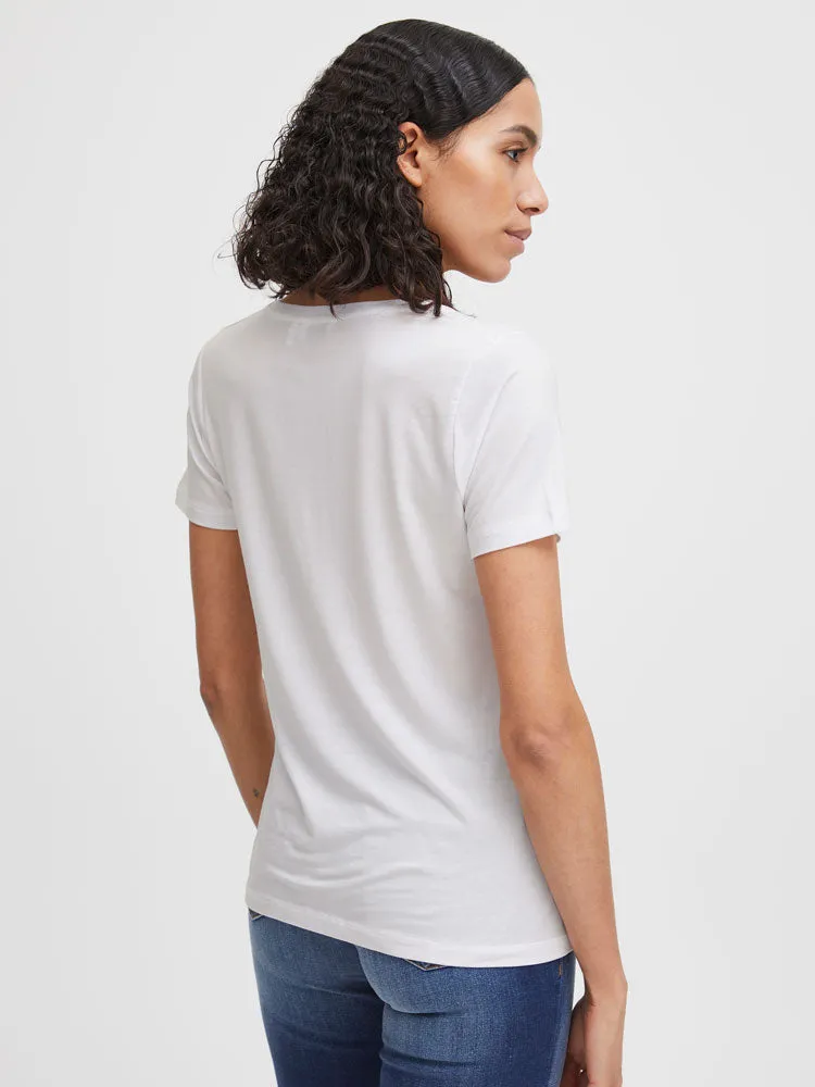 B Young ByRexima V-Neck T-Shirt Optical White