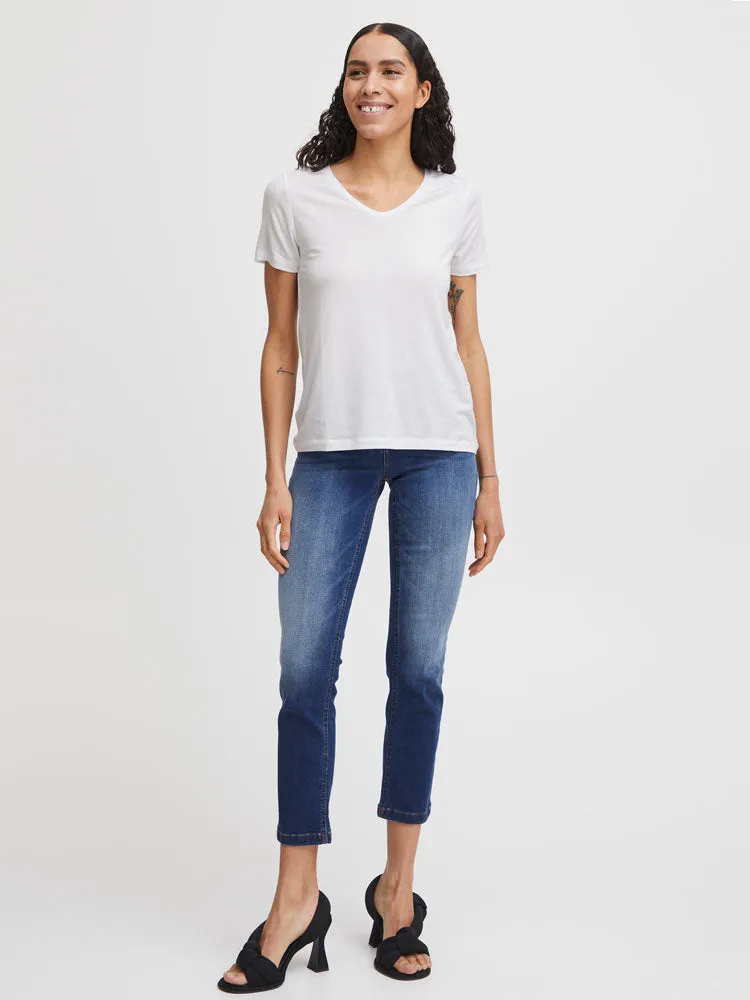 B Young ByRexima V-Neck T-Shirt Optical White