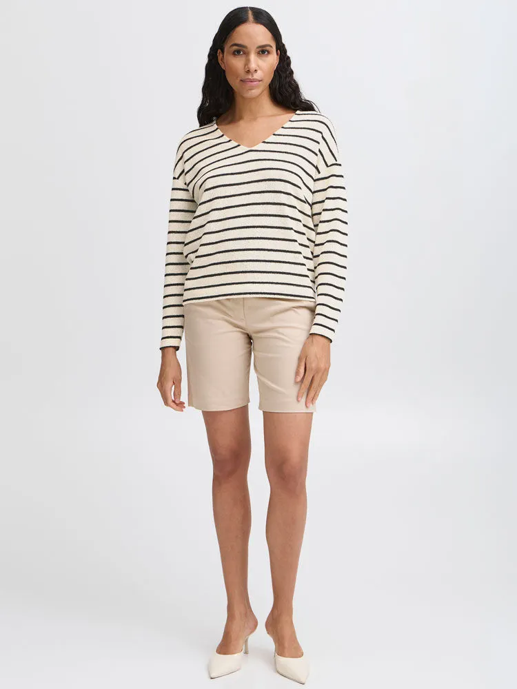 B Young BySif Stripe Jumper Birch Mix