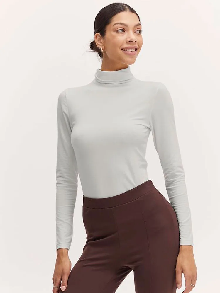 B Young Pamila Roll Neck Off White