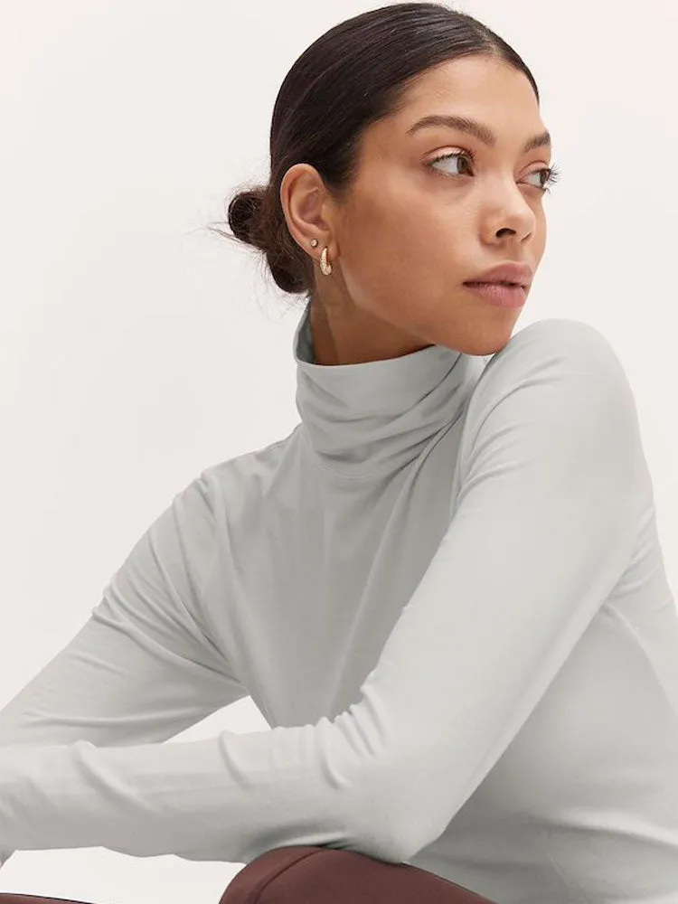 B Young Pamila Roll Neck Off White