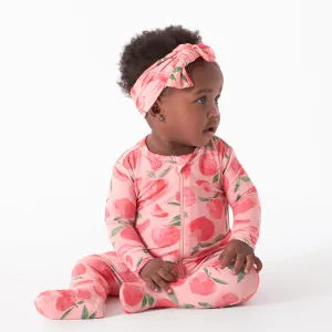 Baby & Toddler Girls Just Peachy Buttery Soft Viscose Made from Eucalyptus Snug Fit Footed Pajamas Gerber Childrenswea